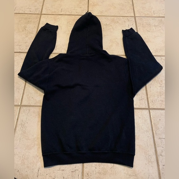 💜 Russell Athletic S Black Dri-Power Hoodie Sweatshirt Embroidered Graphic - Picture 2 of 6
